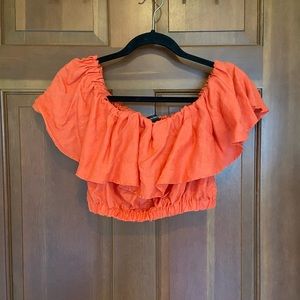 100% Linen Banana Republic Meridian Crop Top